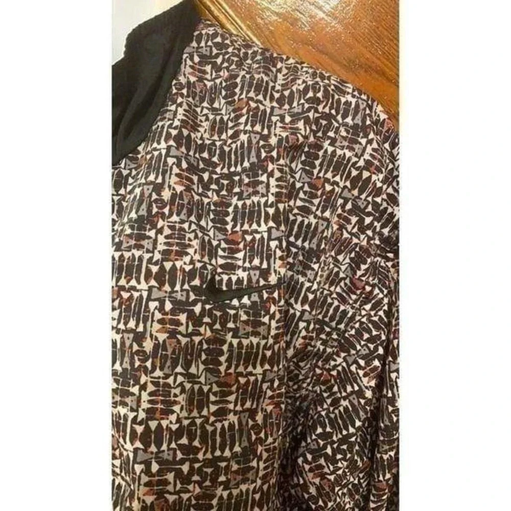 Nike‎ Windbreaker Jacket Women Black Brown Geometric Vintage 90s Full Zip Medium